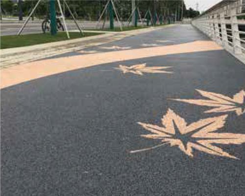 彩色胶粘石透水地坪/彩色陶瓷颗粒路面